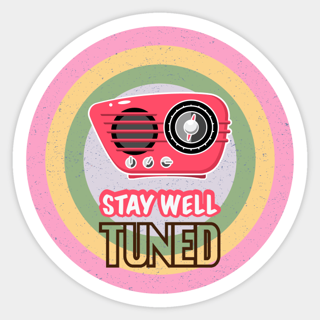 Stay Well Tuned Radio Pop Art Sticker by Rubymatch